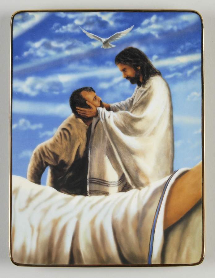 Healing Hands of Christ And The Blind Shall See - No Box by Franklin Mint-1