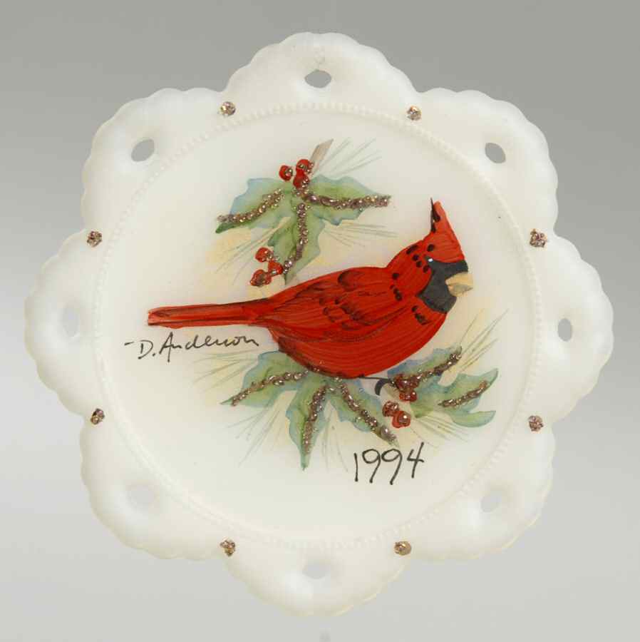 FENton Christmas Ornaments Cardinal - Boxed by Fenton-1