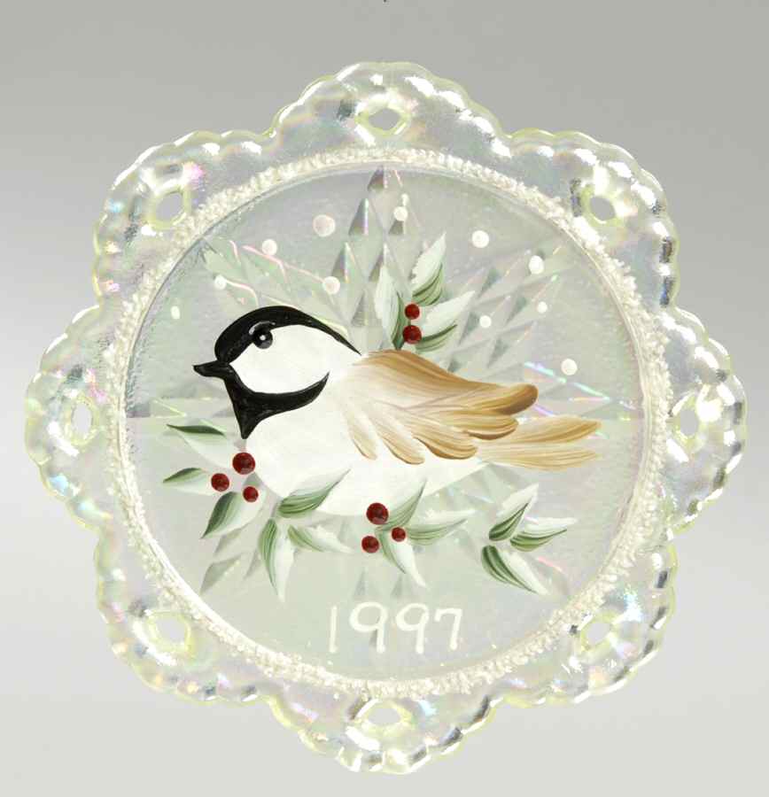 FENton Christmas Ornaments Chickadee - Boxed by Fenton-1