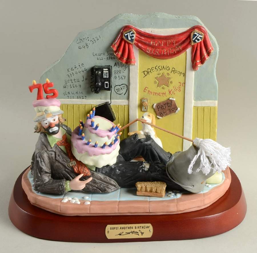 Diamond Jubilee Birthday-Emmett Kelly Jr Oops Another Birthday-Block Set - Boxed by Flambro-1