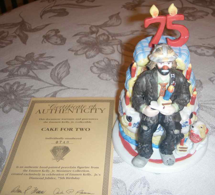 Diamond Jubilee Birthday-Emmett Kelly Jr Cake For Two - No Box by Flambro-1