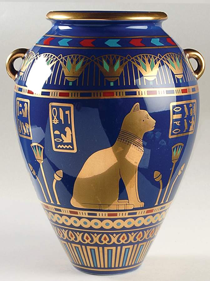Egyptian Giftware Golden Vase Of Bast - No Box by Franklin Mint-1