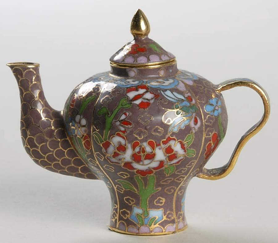 Jewels of the Ming Dynasty Peony Teapot - No Box by Franklin Mint-1