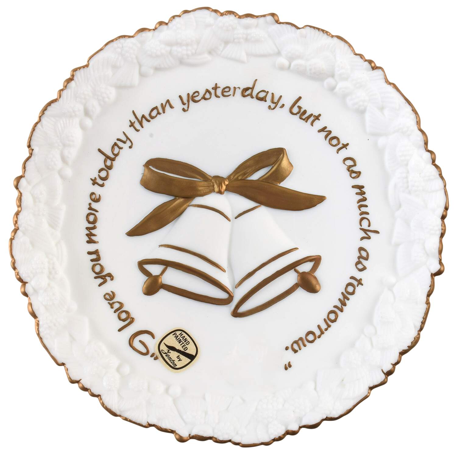 FENton Crystal Plates I Love Your More Today Than Yesterday - Boxed by Fenton-1