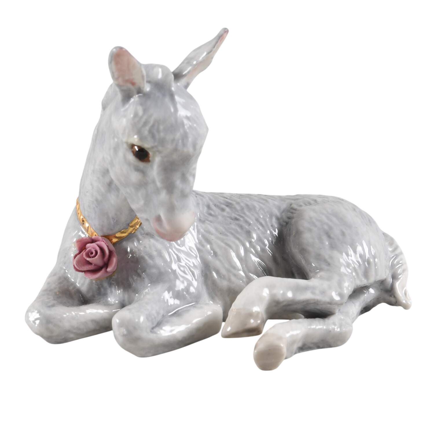 Capodimonte Rose Donkey - No Box by Franklin Mint-1