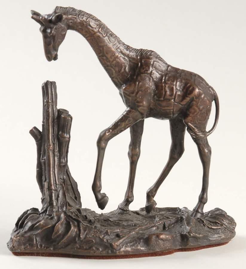 The Official African Wildlife Bronzes Giraffe - Boxed by Franklin Mint-1
