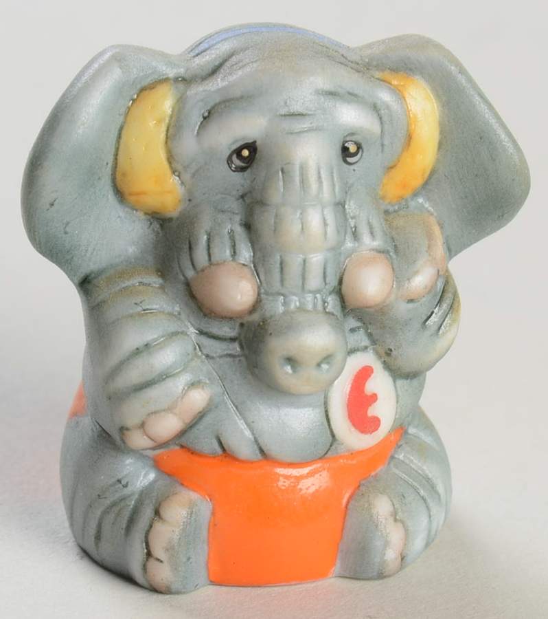 Animal Alphabet Thimbles E Is For Elephant - No Box by Franklin Mint-1