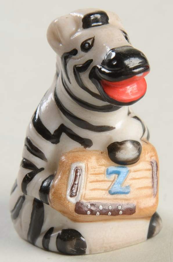 Animal Alphabet Thimbles Z Is For Zebra - No Box by Franklin Mint-1