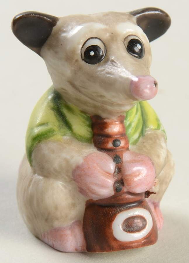 Animal Alphabet Thimbles O Is For Opossum - No Box by Franklin Mint-1