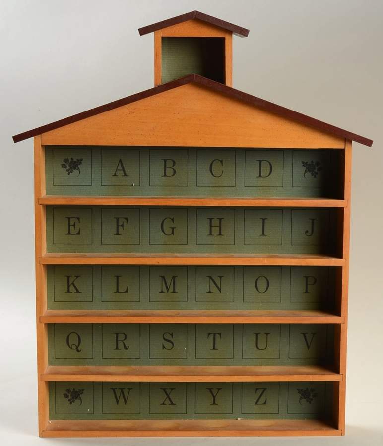 Animal Alphabet Thimbles Wooden School Display Shelf - Display Rack Wood by Franklin Mint-1