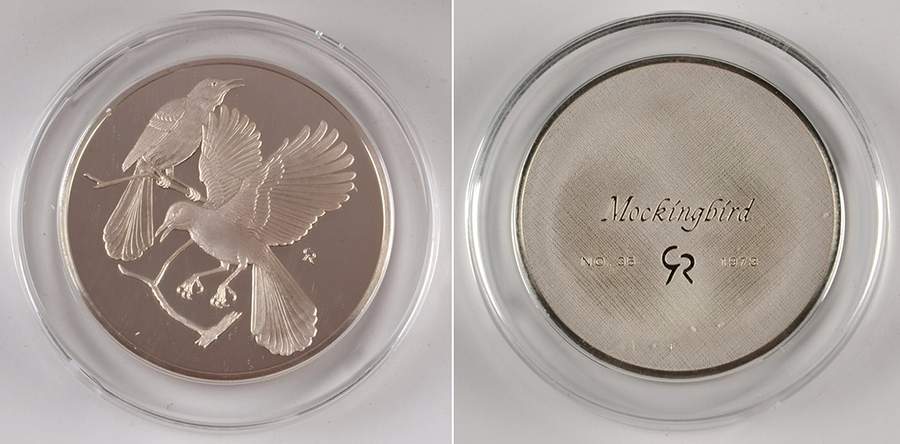 Roberts Birds Mockingbird - No Box by Franklin Mint-1