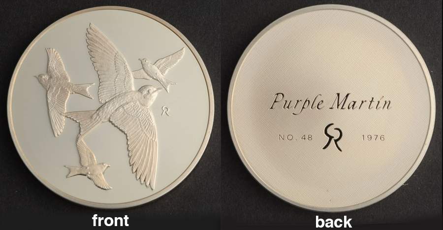 Roberts Birds Purple Martin - No Box by Franklin Mint-1