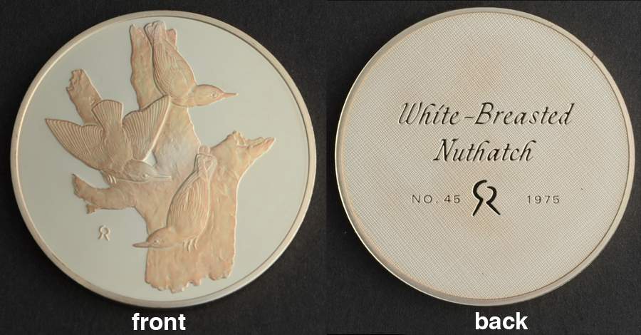 Roberts Birds White-Breasted Nuthatch - No Box by Franklin Mint-1