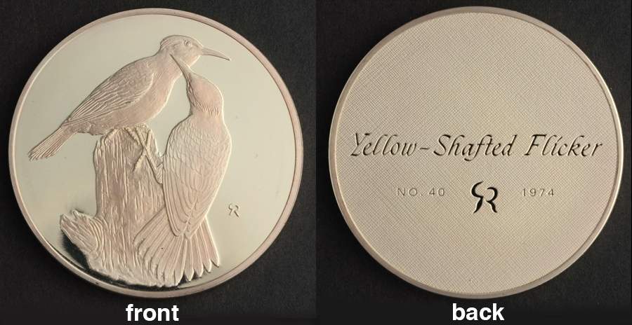 Roberts Birds Yellow-Shafted Flicker - No Box by Franklin Mint-1