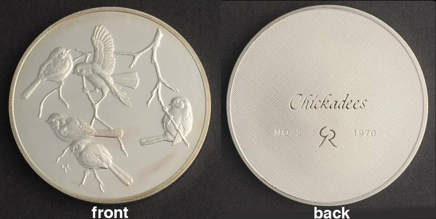 Roberts Birds Chickadees - No Box by Franklin Mint-1