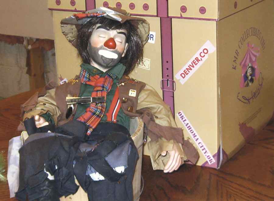 Emmett Kelly Jr Real Rags In A Barrel - Boxed by Flambro-1