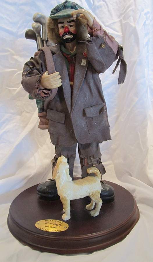 Emmett Kelly Jr Real Rags Golfer With Dog - No Box by Flambro-1
