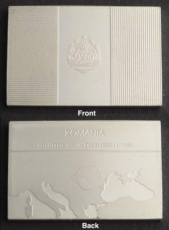 Flags of the United Nations Romania  - No Box by Franklin Mint-1
