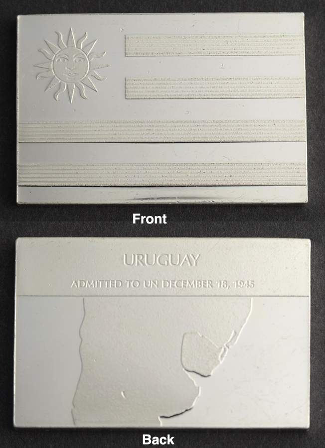 Flags of the United Nations Uruguay  - No Box by Franklin Mint-1