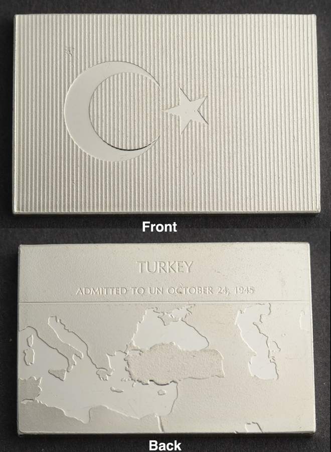 Flags of the United Nations Turkey  - No Box by Franklin Mint-1