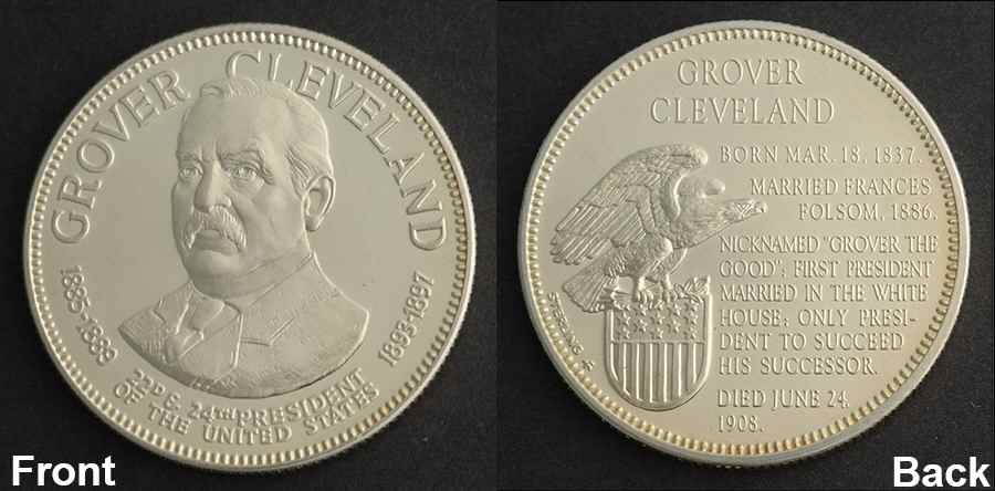 Presidential Medallion Sterling Grover Cleveland - No Box by Franklin Mint-1