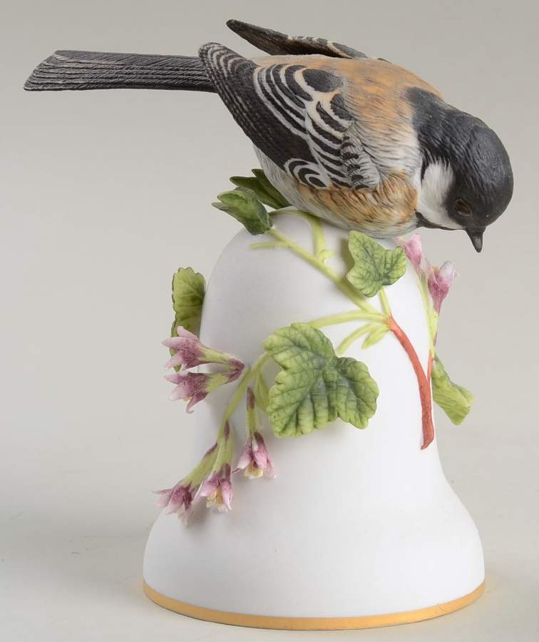 Bird Bells-Porcelain Black-Capped Chickadee - No Box by Franklin Mint-1