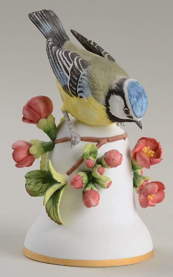Bird Bells-Porcelain Blue Tit - No Box by Franklin Mint-1