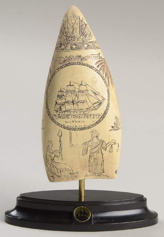 Scrimshaw Liberty-Independence-Ship - No Box by Franklin Mint-1
