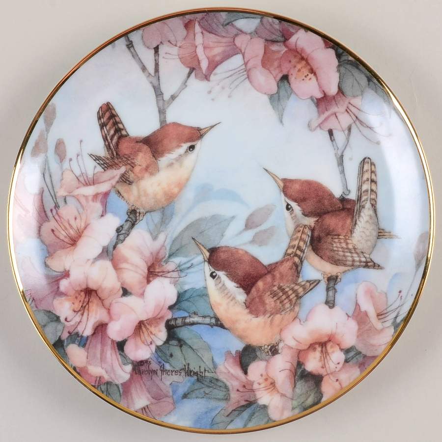 Carolyn Shores Wright Birds Three Part Harmony - No Box by Franklin Mint-1