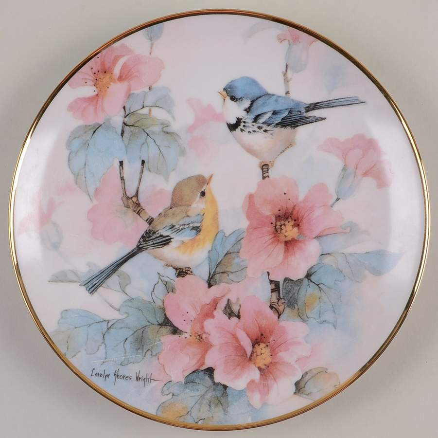 Carolyn Shores Wright Birds Springtime Serenade - No Box by Franklin Mint-1
