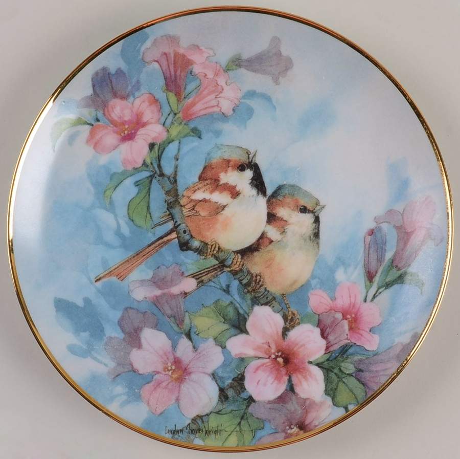 Carolyn Shores Wright Birds Springtime Sonata - No Box by Franklin Mint-1