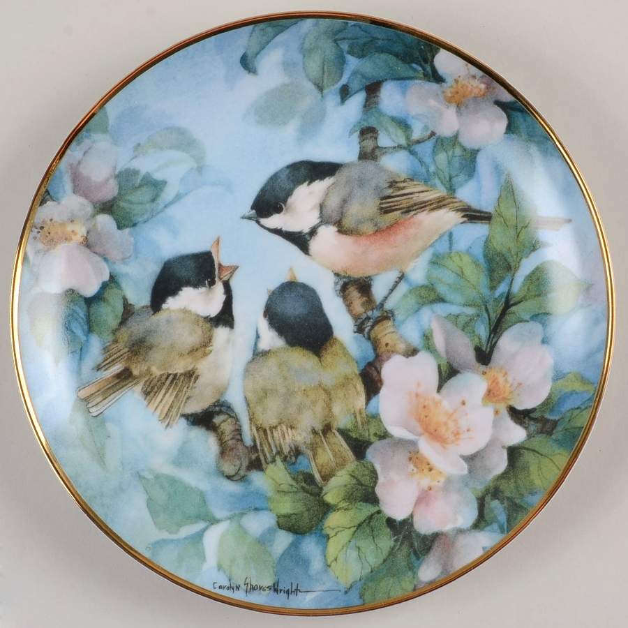 Carolyn Shores Wright Birds Treetop Harmony - No Box by Franklin Mint-1