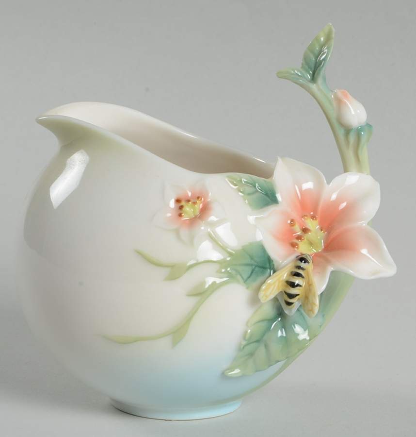 Bee & Apple Blossom Creamer-Sculpted - Boxed by Franz Collection-1