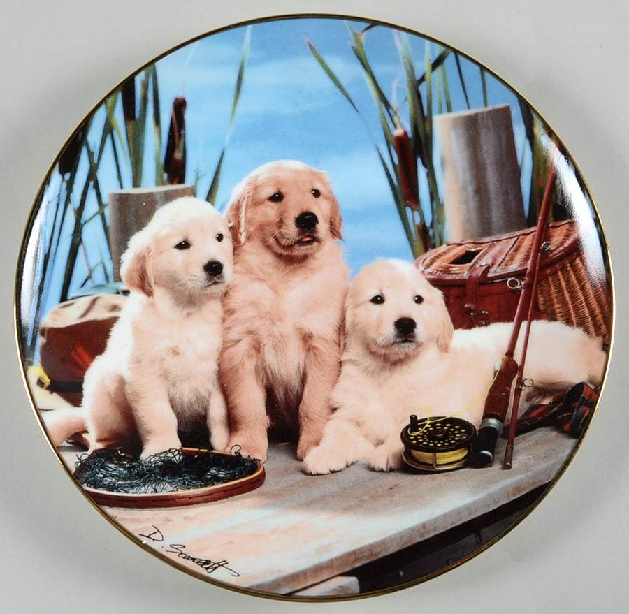 Golden Retrievers Reel Pals - No Box by Franklin Mint-1