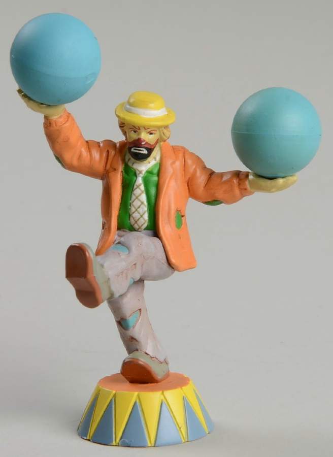 Emmett Kelly Jr. Miniatures Pvc Balancing -1 Foot With 2 Balls - No Box by Flambro-1