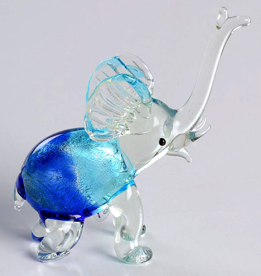 Glass Menagerie Elephant-Blue - No Box by Fitz & Floyd-1