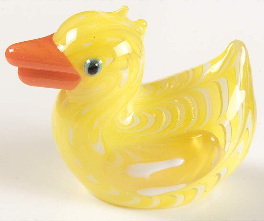 Glass Menagerie Rubber Ducky- 2 1/2" L - With Box by Fitz & Floyd-1