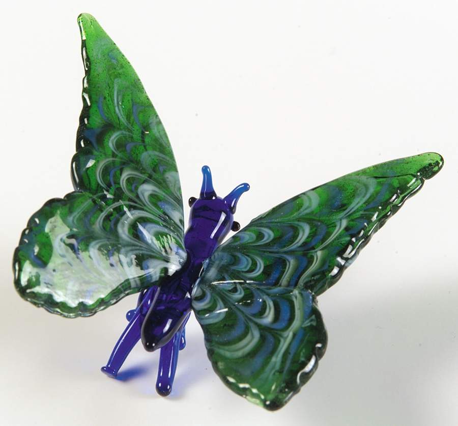 Glass Menagerie Butterfly-Blue & Green - Boxed by Fitz & Floyd-1