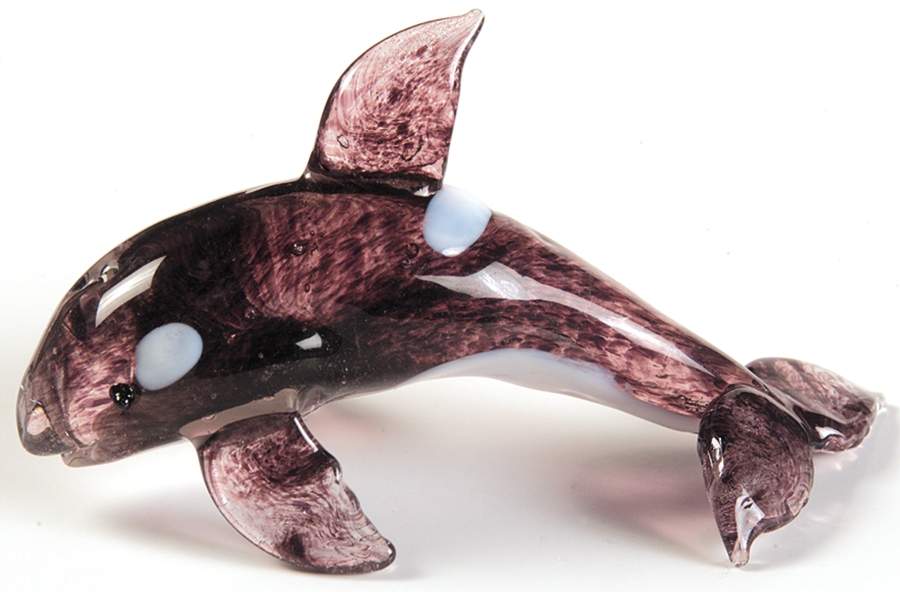 Glass Menagerie Orca Whale- 4"L - No Box by Fitz & Floyd-1