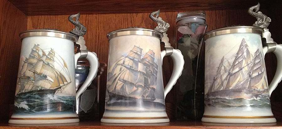 Leonard J Pearce Tankard Col Greyhounds Of The Sea - No Box by Franklin Mint-1