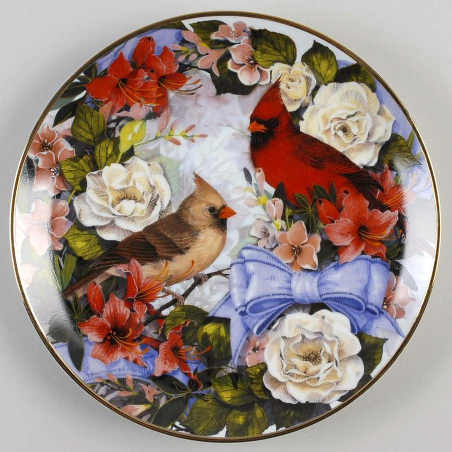 Politowicz Four Seasons Cardinals In Summer Splendor - No Box by Franklin Mint-1
