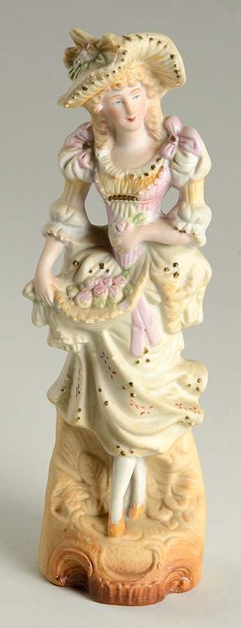Porcelain Figurines Lady With Basket Of Flowers - No Box by Fern-1