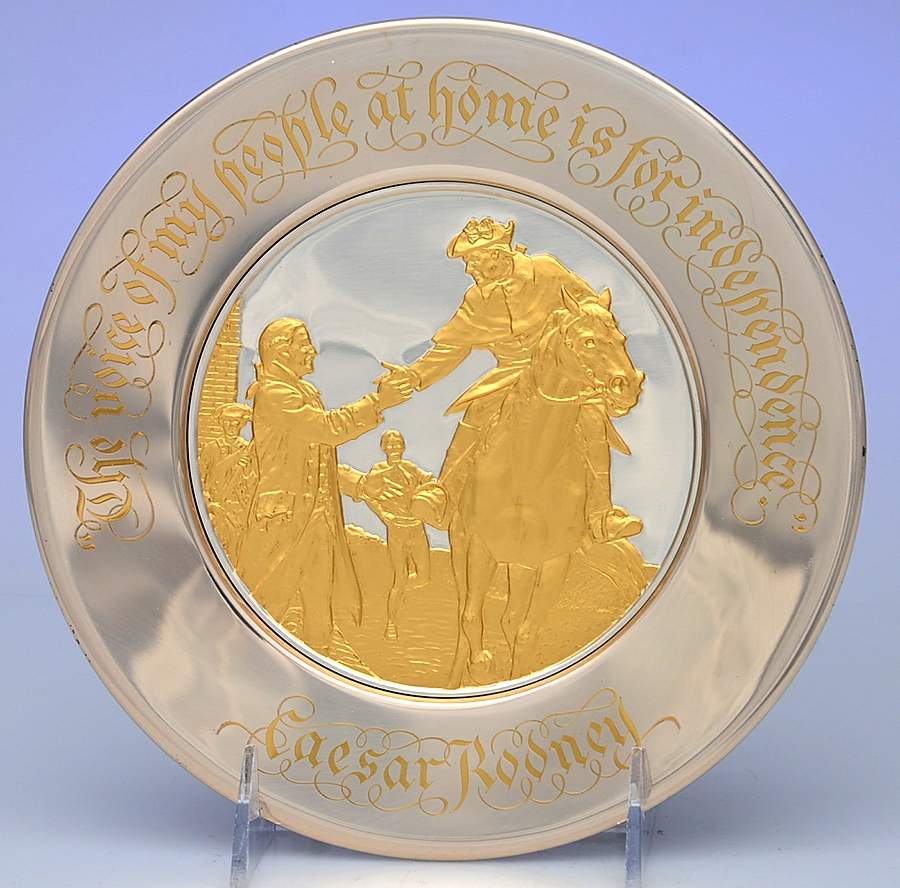 Official Bicentennial Commemorative Plates Caesar Rodney - No Box by Franklin Mint-1