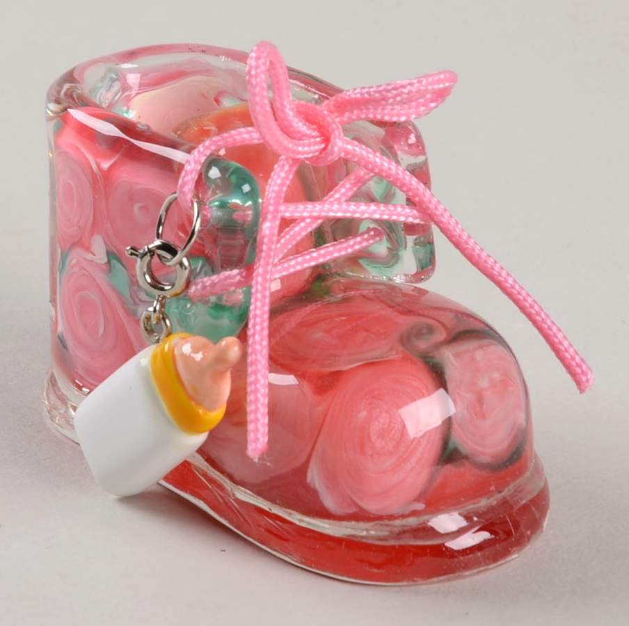 Glass Menagerie-Objects Baby Shoe-Pink - Boxed by Fitz & Floyd-1