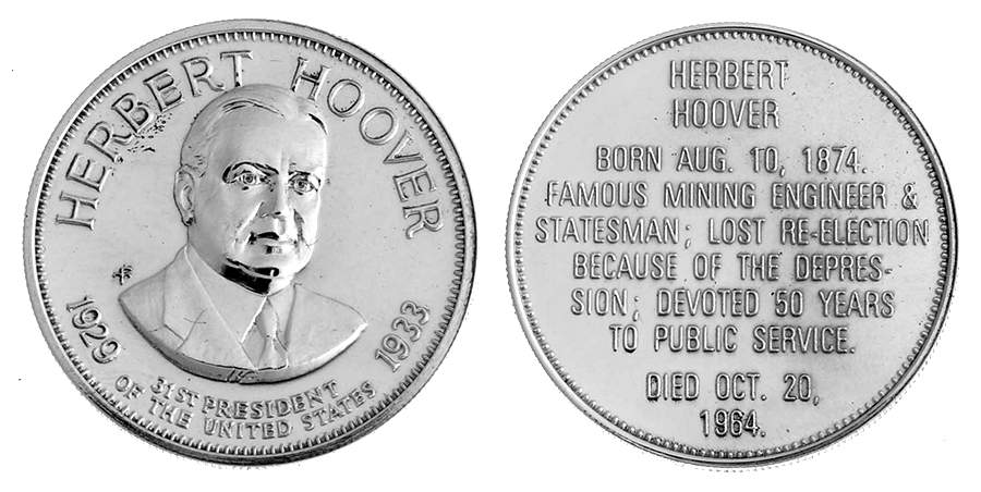 Presidential Commemorative Coins Herbert Hoover - No Box by Franklin Mint-1