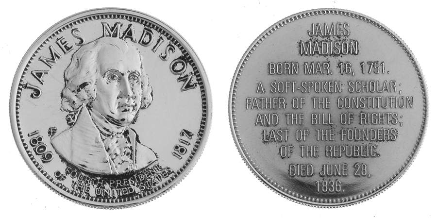Presidential Commemorative Coins James Madison - No Box by Franklin Mint-1