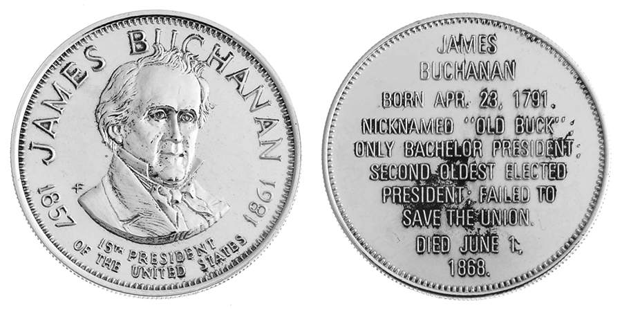 Presidential Commemorative Coins James Buchanan - No Box by Franklin Mint-1