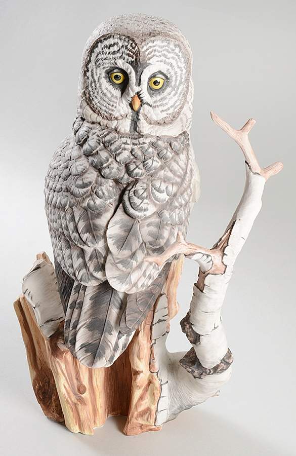 George Mcmonigle Owls Great Grey Owl - No Box by Franklin Mint-1