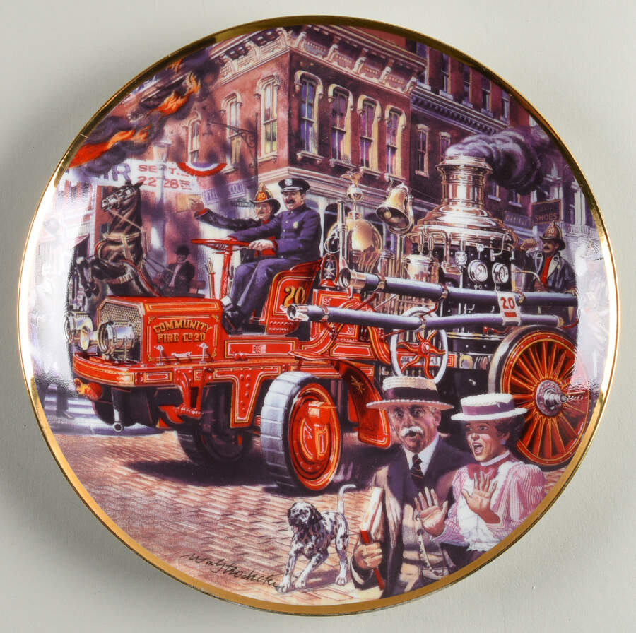 National Fire Museum Christie Drawn Amoskeag Pumper - No Box by Franklin Mint-1