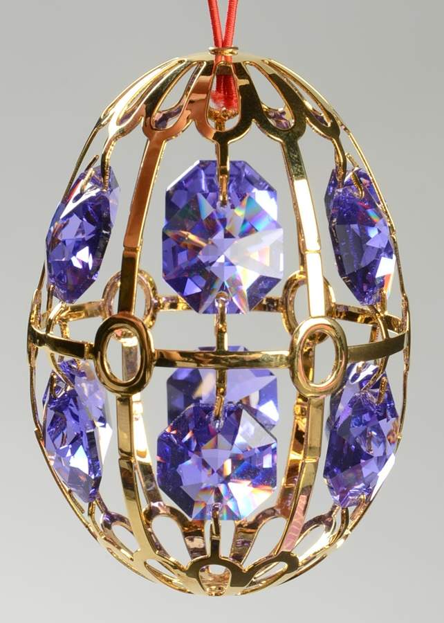 Crystal Palace Egg Ornaments Purple Egg Ornament - No Box by Faberge-1